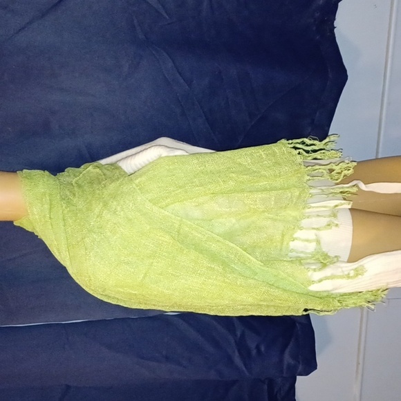 Long Beautiful Lime Green Scarf/Wrap - Picture 2 of 5